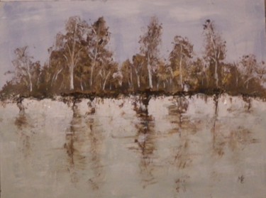 Malarstwo zatytułowany „winter Dunau” autorstwa Éva Mihalovics, Oryginalna praca, Akryl
