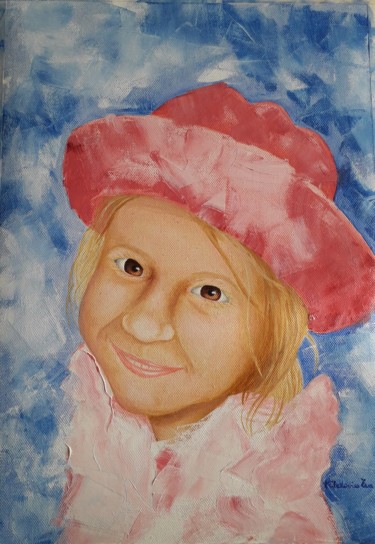 Painting titled "the my hat" by Éva Mihalovics, Original Artwork, Oil