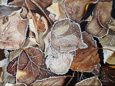 Painting titled "frosty november" by Éva Mihalovics, Original Artwork, Oil