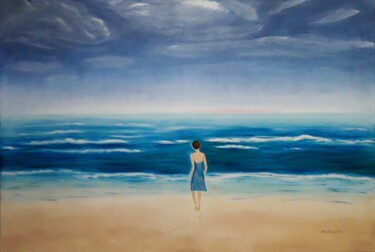 Painting titled "in my solitude" by Éva Mihalovics, Original Artwork, Oil