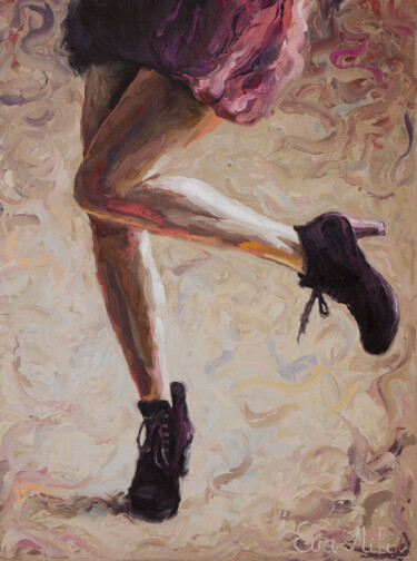 Картина под названием "Legs of Woman. Pink…" - Eva Mili, Подлинное произведение искусства, Масло Установлен на Деревянная ра…