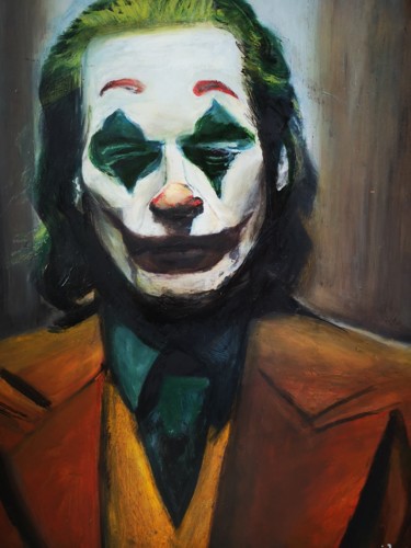 Painting titled "Joker, peinture à l…" by Eva Pantera, Original Artwork, Oil