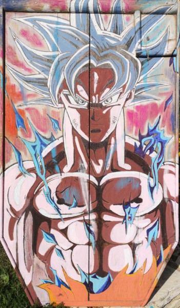 Peinture intitulée "Goku Ultra Instinct" par Eva Pantera, Œuvre d'art originale, Acrylique