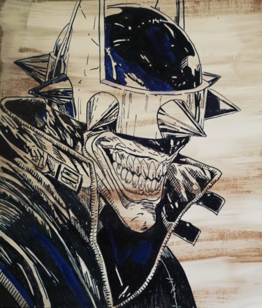 Pittura intitolato "Batman Joker" da Eva Pantera, Opera d'arte originale, Pennarello