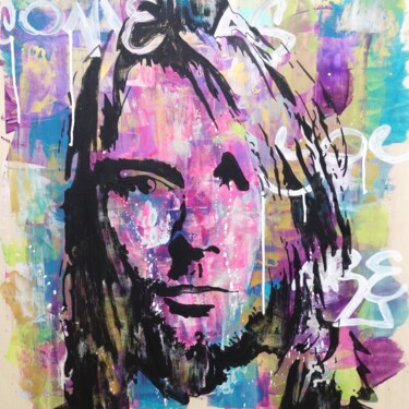 Painting titled "Pop Kurt Cobain" by Eva Pantera, Original Artwork, Acrylic