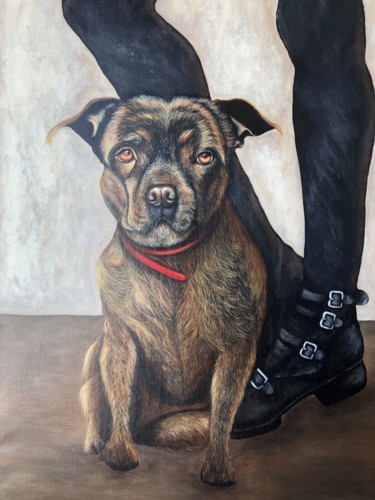 Pintura intitulada "Mon chien Ralph" por Eva Pelles, Obras de arte originais, Acrílico