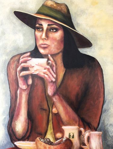 Peinture intitulée "Yasmine" par Eva Pelles, Œuvre d'art originale, Acrylique Monté sur Châssis en bois