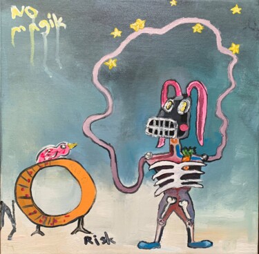 Painting titled "Why does a rabbit n…" by Ева Реброва, Original Artwork, Oil