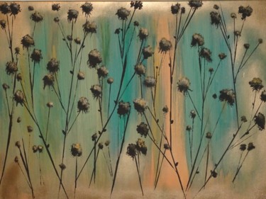 Malerei mit dem Titel "Gold fields" von Eva Stefanou, Original-Kunstwerk, Acryl