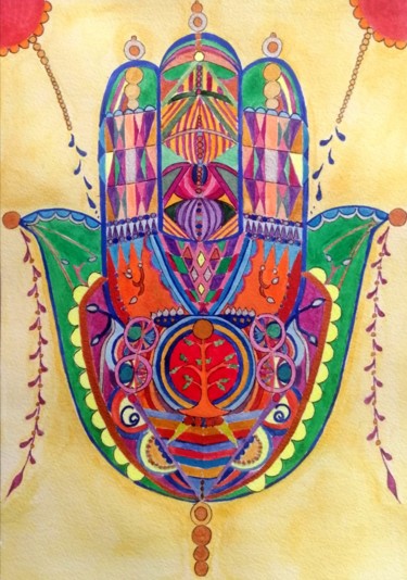 Peinture intitulée "Mandala Mano di Fat…" par Eva Tonelato, Œuvre d'art originale, Acrylique