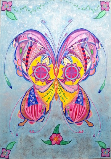 Pittura intitolato "Farfalla" da Eva Tonelato, Opera d'arte originale, Acrilico