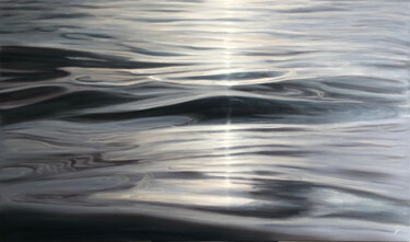 Painting titled "Quicksilver" by Eva Volf, Original Artwork, Oil Mounted on Wood Stretcher frame