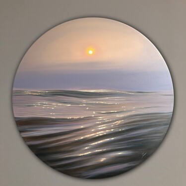Painting titled "Sunset Mirage" by Eva Volf, Original Artwork, Oil