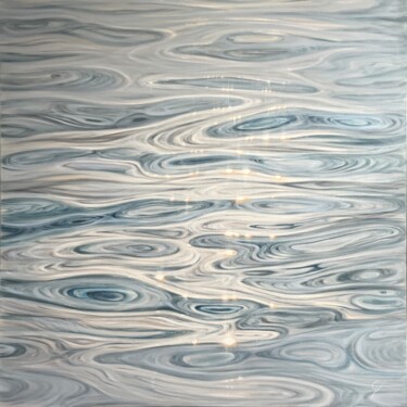 Картина под названием "Fluid Light" - Eva Volf, Подлинное произведение искусства, Масло Установлен на Деревянная рама для но…