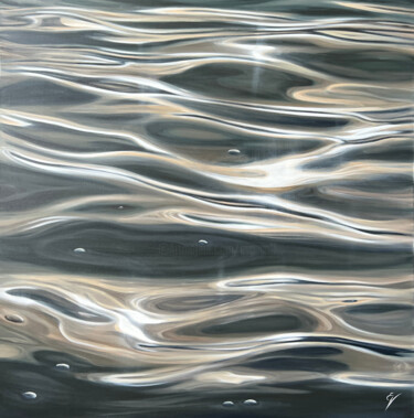Painting titled "Reflections" by Eva Volf, Original Artwork, Oil Mounted on Wood Stretcher frame