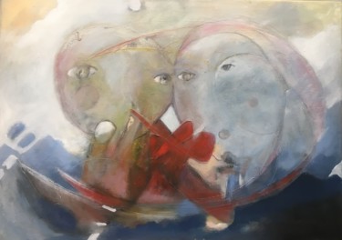 Painting titled "You an I and the sea" by Eva Wiren, Original Artwork