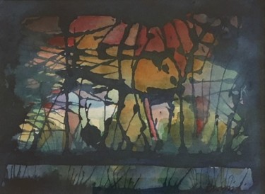Painting titled "Sping light" by Eva Wiren, Original Artwork, Watercolor