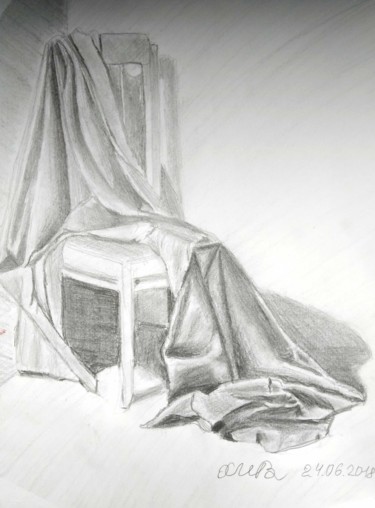 Desenho intitulada "Mi silla feliz" por Inna Ieroglifova, Obras de arte originais, Lápis