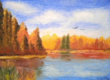 Malarstwo zatytułowany „Осень” autorstwa Инна Иероглифова, Oryginalna praca, Olej
