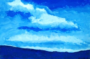 Malarstwo zatytułowany „Там за облаками” autorstwa Инна Иероглифова, Oryginalna praca, Olej Zamontowany na Drewniana rama no…