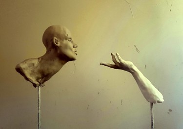 Skulptur mit dem Titel "Zéphyr (oeuvre comp…" von Eva Czaplicki, Original-Kunstwerk, Ton
