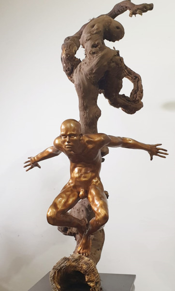 Skulptur mit dem Titel "Birdy" von Eva Czaplicki, Original-Kunstwerk, Bronze