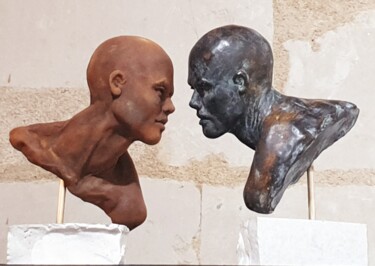 Skulptur mit dem Titel "La foudre du Printe…" von Eva Czaplicki, Original-Kunstwerk, Gips