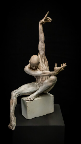 Skulptur mit dem Titel "L'Escrimeur du ciel" von Eva Czaplicki, Original-Kunstwerk, Giesserei