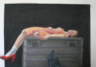 Painting titled "On the box" by Eva Ban Gophen, Original Artwork