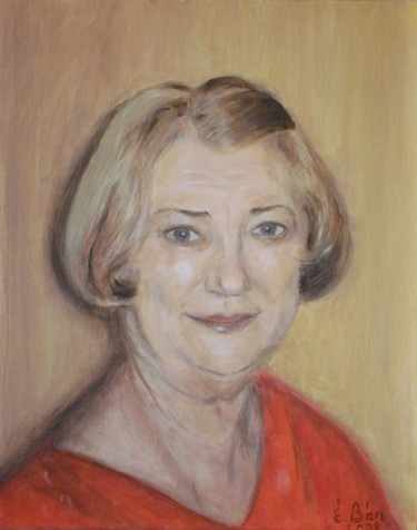 Painting titled "My aunt's portrait" by Eva Ban Gophen, Original Artwork, Oil