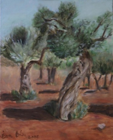 Pintura titulada "Olive trees" por Eva Ban Gophen, Obra de arte original, Oleo