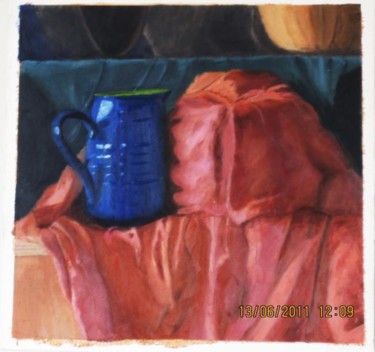 Painting titled "The blue Jar" by Eva Ban Gophen, Original Artwork