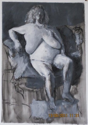 Painting titled "Nude3" by Eva Ban Gophen, Original Artwork