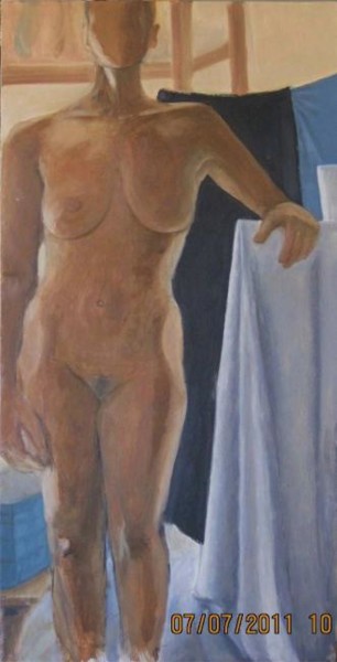Peinture intitulée "Nude4" par Eva Ban Gophen, Œuvre d'art originale