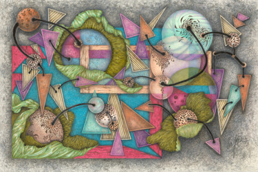 Drawing titled "Space Time-Continuum" by Eva Maria Jones, Original Artwork, Marker