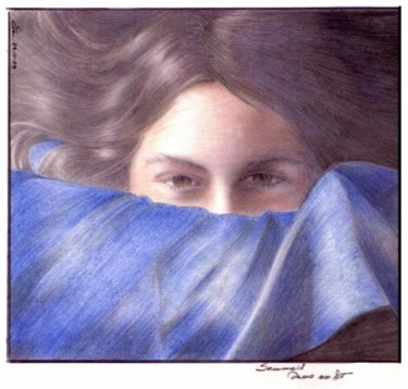 Drawing titled "sommeil dans un lit" by Eva La Guidara, Original Artwork