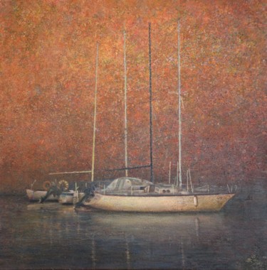 Painting titled "RAMYBĖ" by Evaldas Semetulskis, Original Artwork