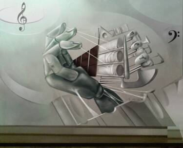 Painting titled "keyboard, finger, s…" by Evaldo Amatizi, Original Artwork, Other
