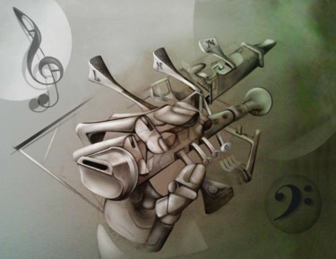 Painting titled "flauto-1.jpg" by Evaldo Amatizi, Original Artwork