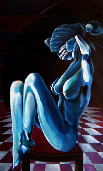 Painting titled "quadro-blu.jpg" by Evaldo Amatizi, Original Artwork