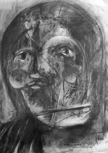 Ζωγραφική με τίτλο "Figure" από Evangelos Papapostolou, Αυθεντικά έργα τέχνης, Κάρβουνο