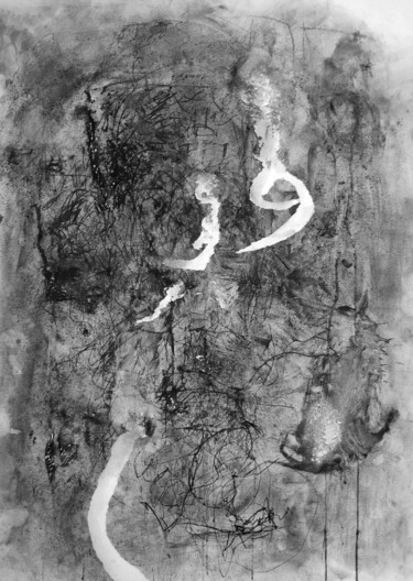 Painting titled "Chance" by Evangelos Papapostolou, Original Artwork, Charcoal