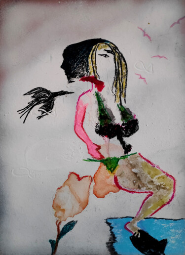 Malerei mit dem Titel "Desire" von Evangelos Papapostolou, Original-Kunstwerk, Pastell