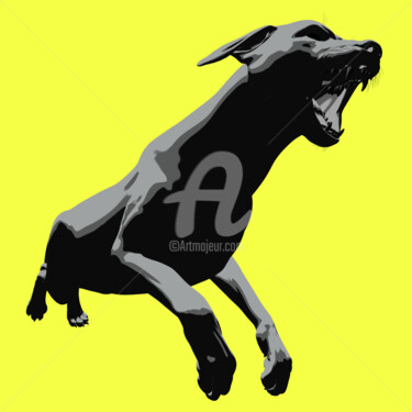 Artes digitais intitulada "Dog Attack" por E. Vargas, Obras de arte originais, Trabalho Digital 2D