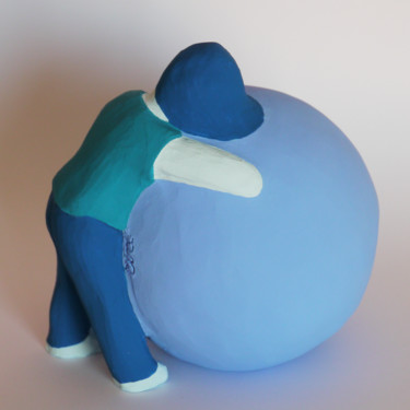 Sculpture titled "Bleu" by Eva Rouwens, Original Artwork, Terra cotta