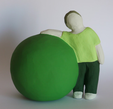 Sculptuur getiteld "Groen" door Eva Rouwens, Origineel Kunstwerk, Terra cotta