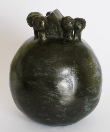 Skulptur mit dem Titel "Alleen - 11 cm" von Eva Rouwens, Original-Kunstwerk, Terra cotta