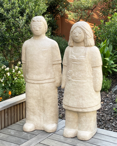 Sculpture intitulée "Mark et Mia" par Eva Rouwens, Œuvre d'art originale, Résine