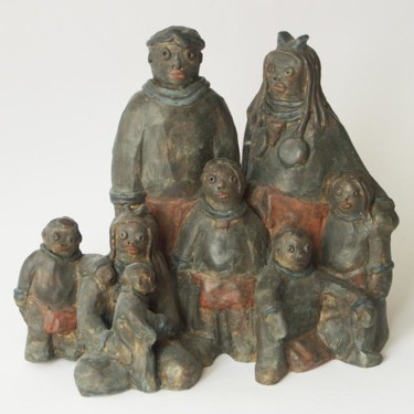 Sculpture intitulée "Famille nombreuse" par Eva Rouwens, Œuvre d'art originale, Bronze