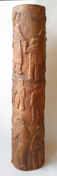 Скульптура под названием "Totem" - Eva Rouwens, Подлинное произведение искусства, Терракота
